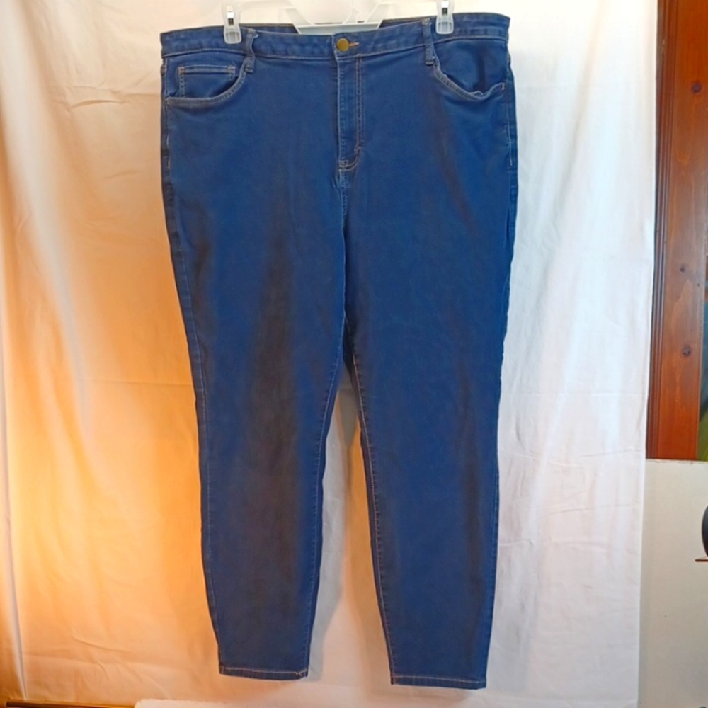 EVRI High Rise Skinny Stretch Jeans 22 Women's Long Dark Wash - Picture 2 of 6